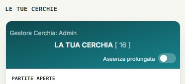 Card della Cerchia con Assenza prolungata disattivata